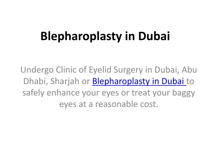 blepharoplasty in dubai