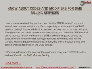Know About Codes And Modifiers For DME Billing Services