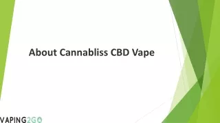 about cannabliss cbd vape