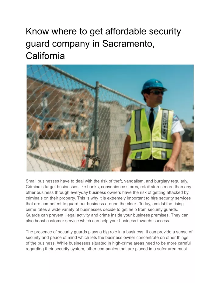 know where to get affordable security guard