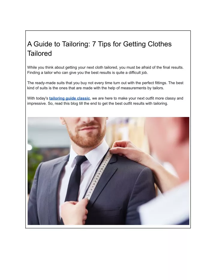 a guide to tailoring 7 tips for getting clothes