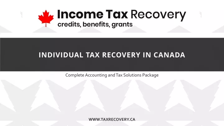 individual tax recovery in canada