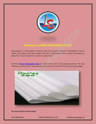 Woven Poly Bags, Woven Polypropylene Bags at lansupackaging.com