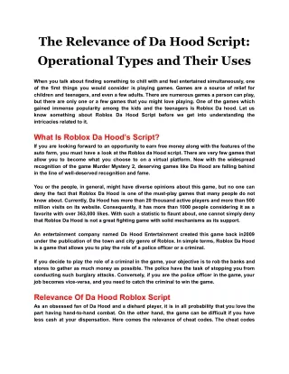 the relevance of da hood script operational types