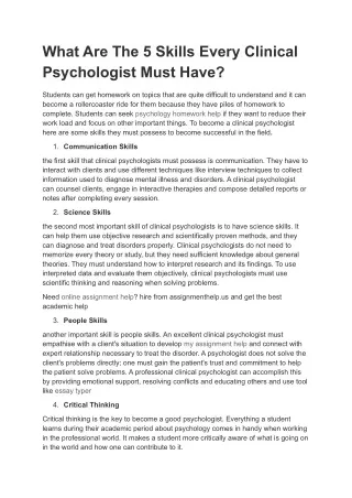 What Are The 5 Skills Every Clinical Psychologist Must Have (1)