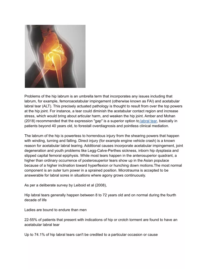 problems of the hip labrum is an umbrella term