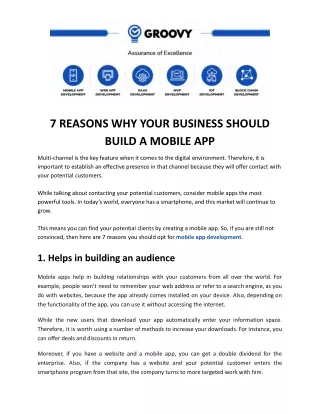 7 reasons why your business should build a mobile