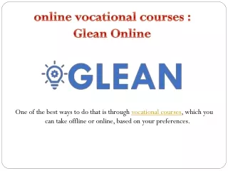 online vocational courses