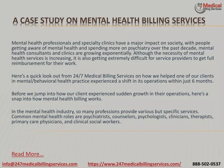 a case study on mental health billing services