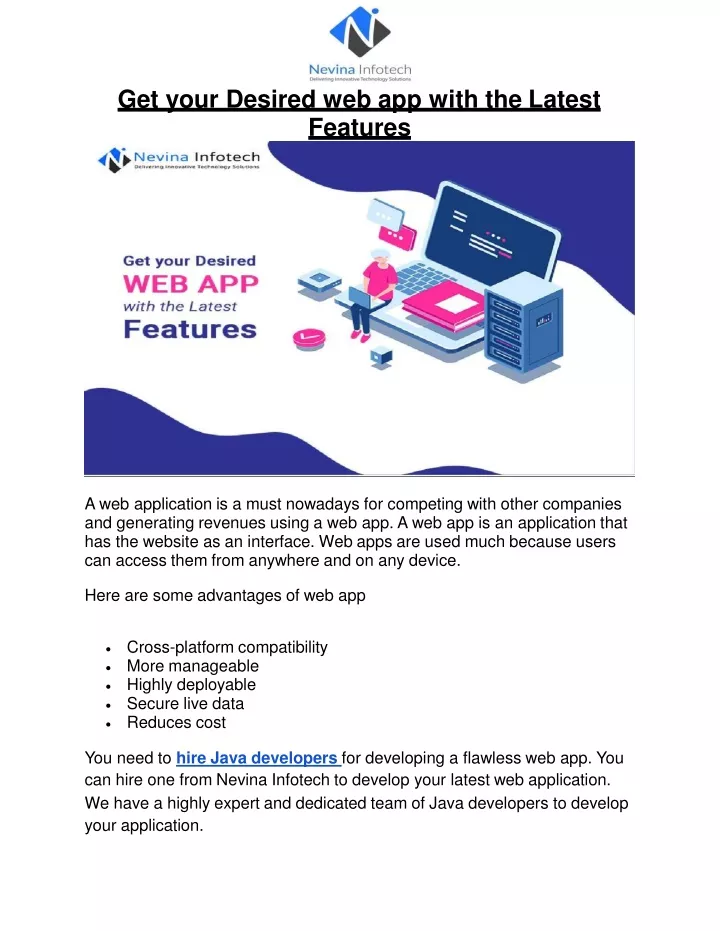 get your desired web app with the latest features