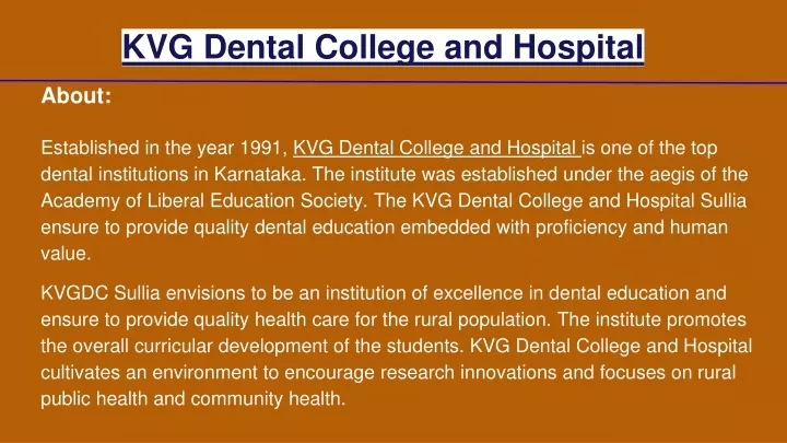 kvg dental college and hospital