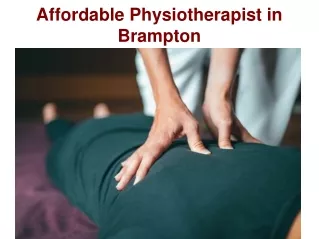 Affordable Physiotherapist in Brampton