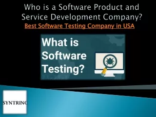 Who is a Software Product and Service Development Company?