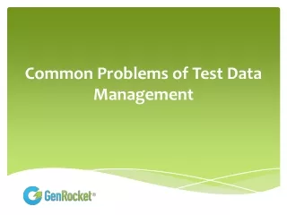 common problems of test data management