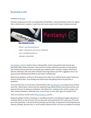 Buy fentanly in USA