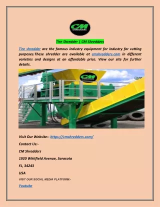 tire shredder cm shredders
