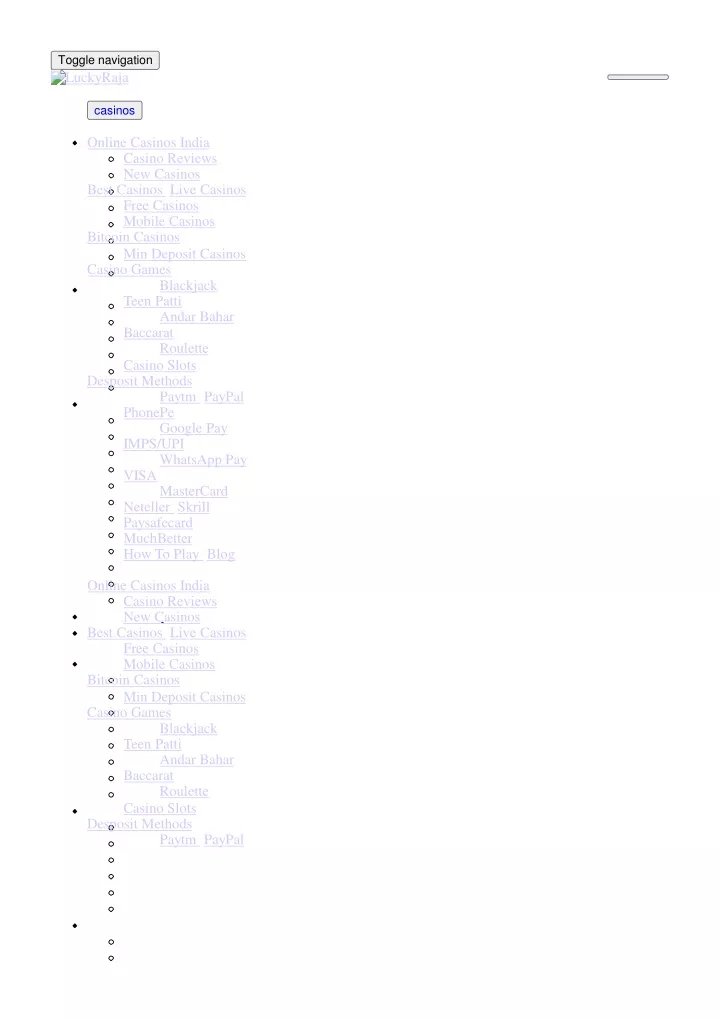 toggle navigation luckyraja casinos online
