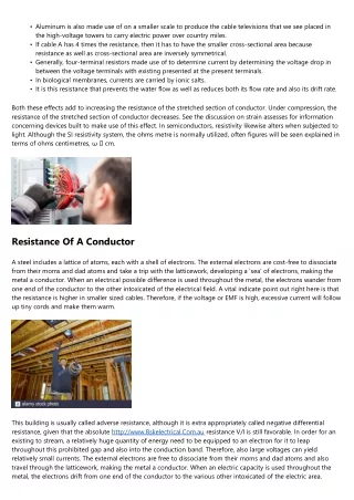 Electrical Resistance As Well As Conductance