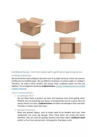 Common boxes with significance spanning across multiple industries