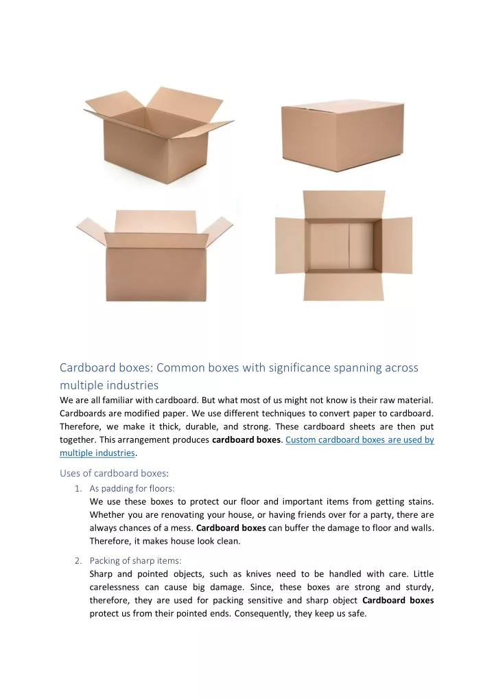 cardboard boxes common boxes with significance