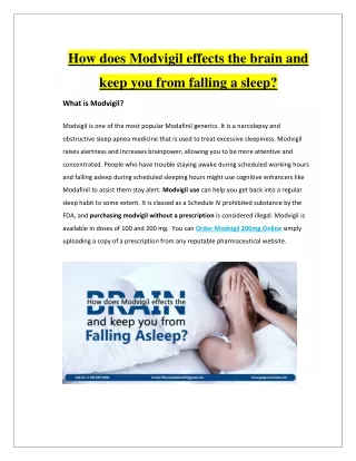 how does modvigil effects the brain and