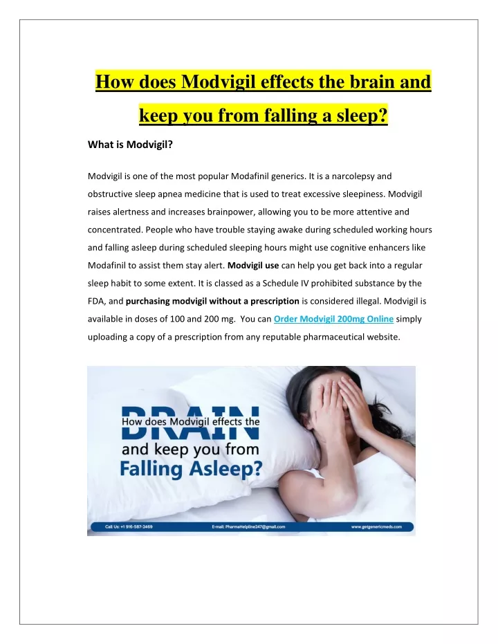 how does modvigil effects the brain and