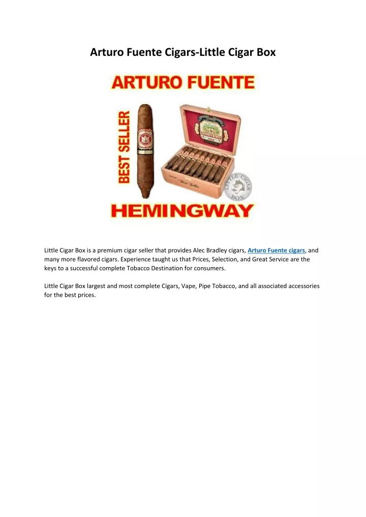 arturo fuente cigars little cigar box