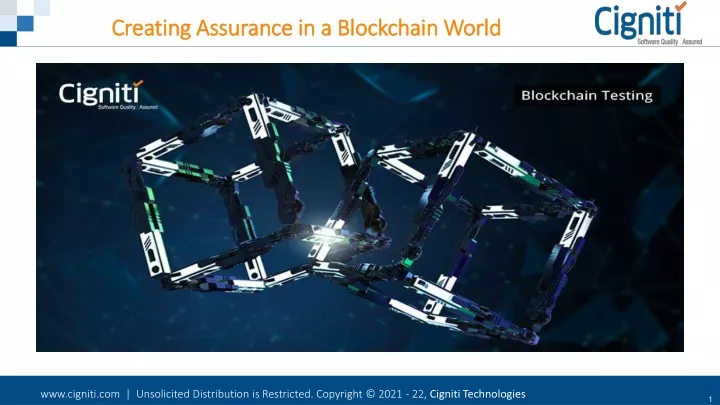 creating assurance in a blockchain world