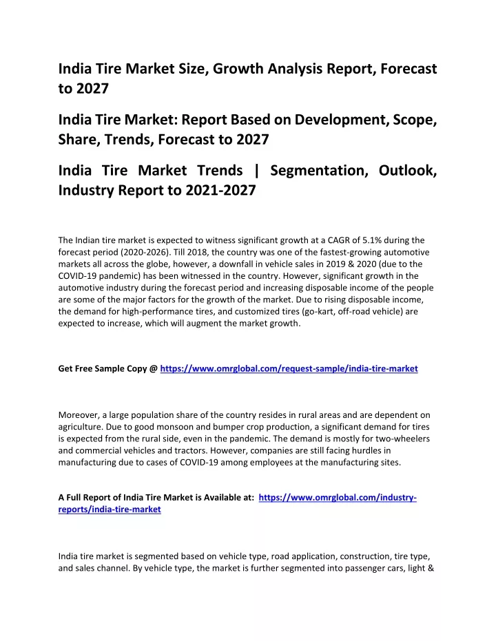 india tire market size growth analysis report