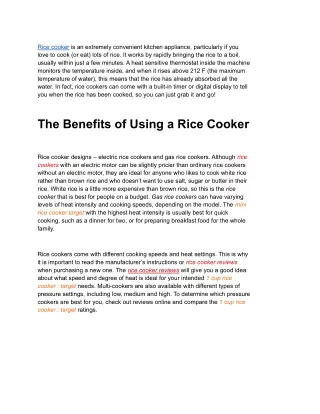 Rice Cooker User Manuals and Best Reviews