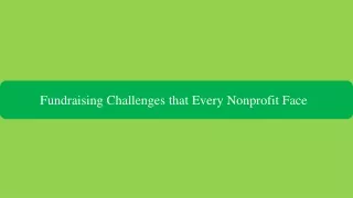 Amazing Presentation on Fundraising Challenges