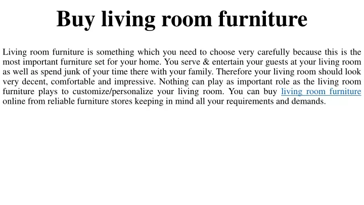 buy living room furniture