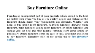 Buy Furniture Online