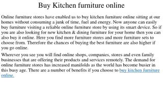 Buy Kitchen furniture online