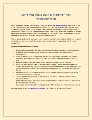 don t miss these tips for maximum fba don t miss