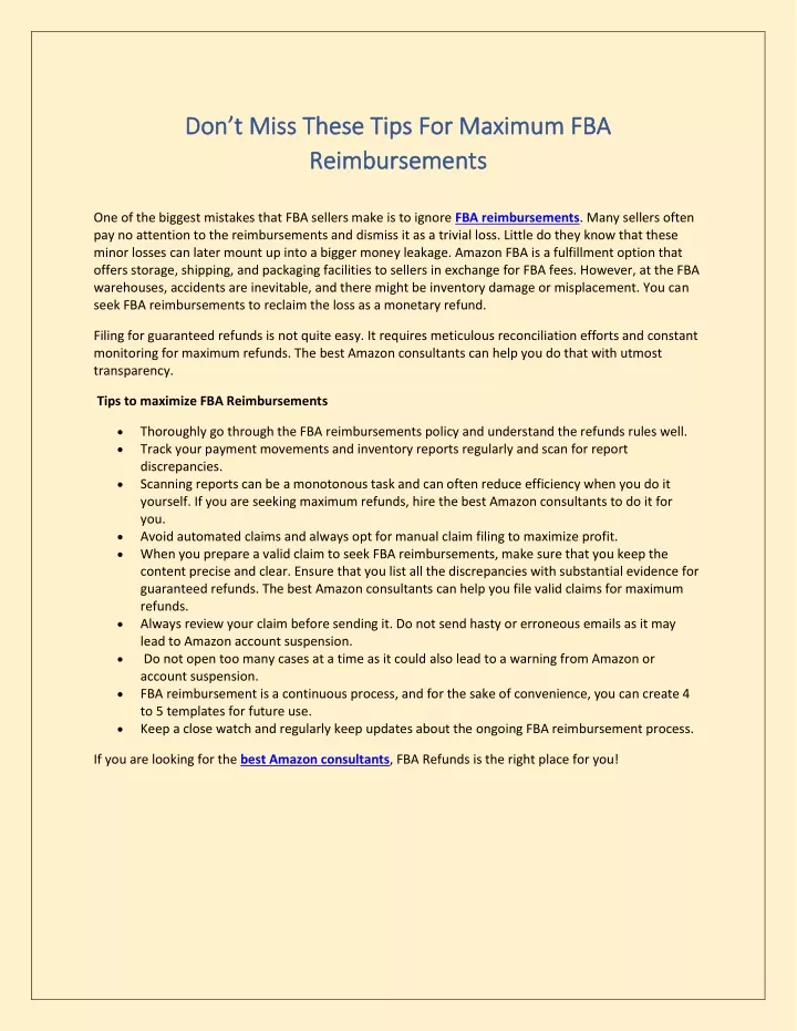 don t miss these tips for maximum fba don t miss