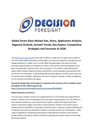 global smart glass market size share application