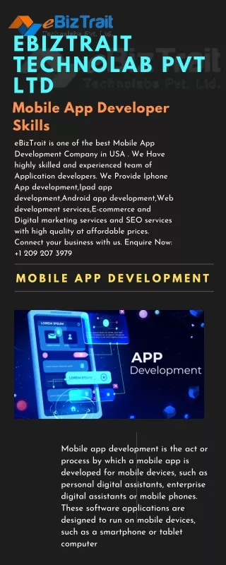 ebiztrait technolab pvt ltd mobile app developer