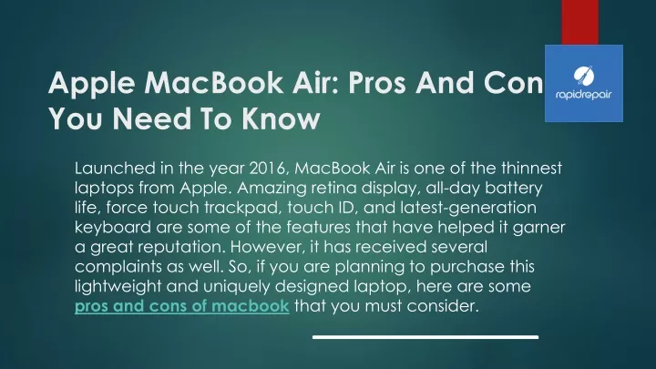 apple macbook air pros and cons you need to know