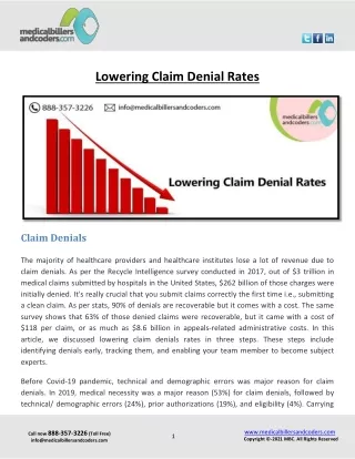 lowering claim denial rates