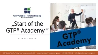 Start of the GTP® Academy | GTP GlobalTransferPricing Business Solutions