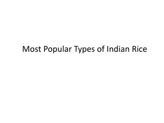 most popular types of indian rice