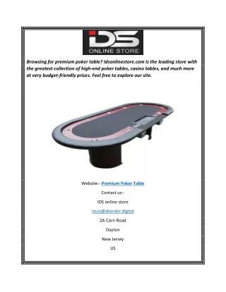 Premium Poker Table dsonlinestore.com