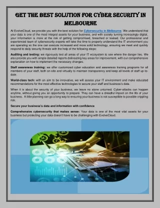 get the best solution for cyber security