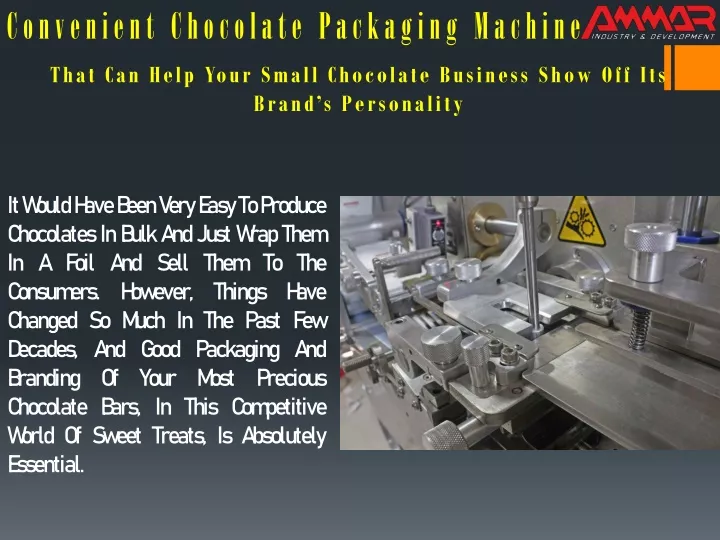 convenient chocolate packaging machine