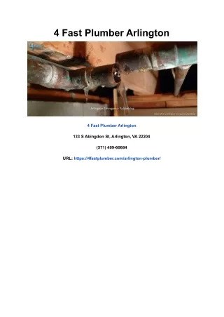4 fast plumber arlington
