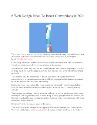 6 Web Design Ideas To Boost Conversions in 2021