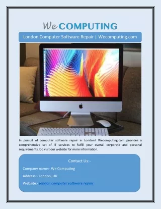 London Computer Software Repair | Wecomputing.com