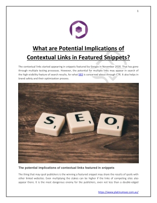What are Potential Implications of Contextual Links in Featured Snippets?
