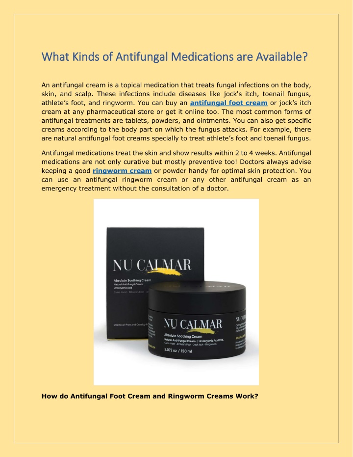 what kinds of antifungal medications
